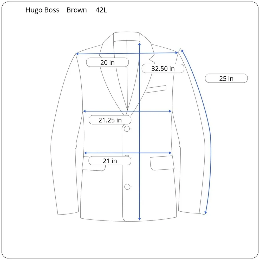 Hugo Boss Loro Piana Superfine Wool & Silk Men's 42L Basket‎ Woven Brown Blazer